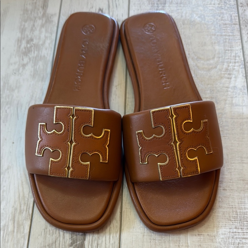 Tory Burch Brown Slide Sandals